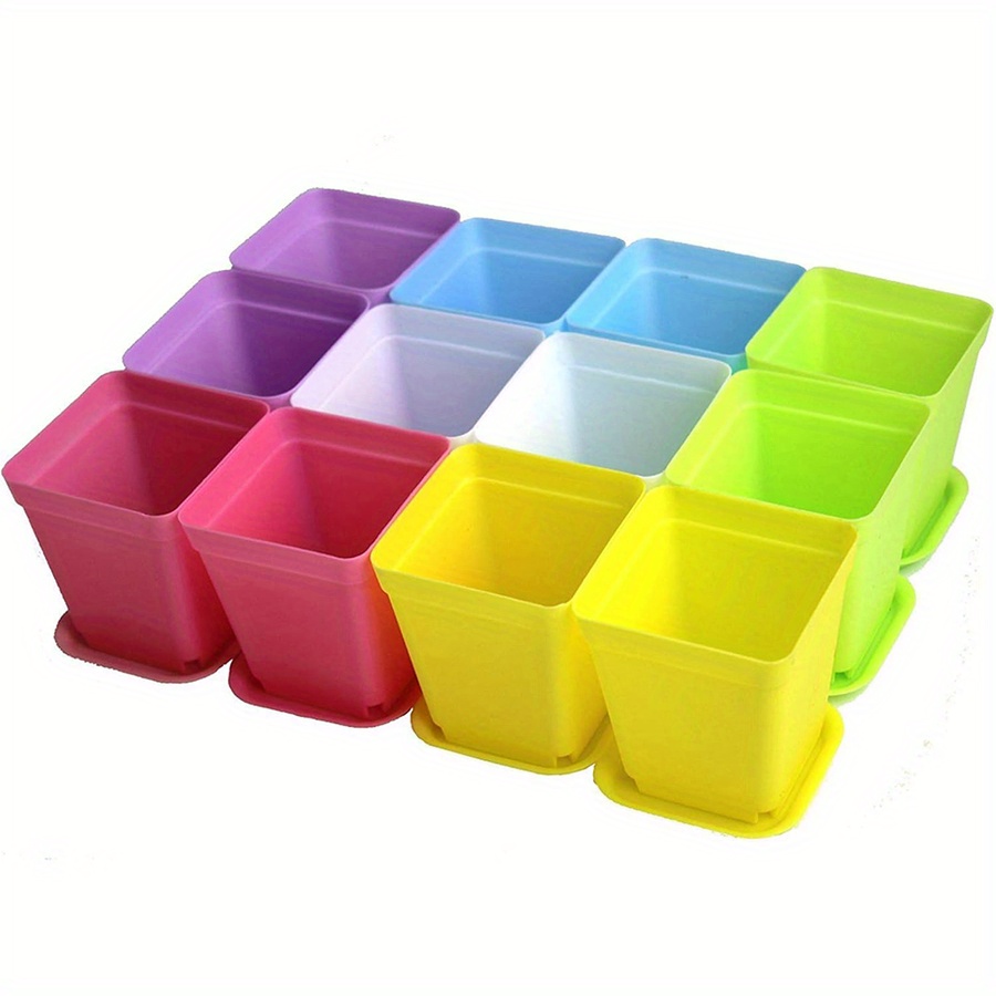 12pcs 7cm Plastic Square Pots  - огляд і ціна Aloe Vera Pot